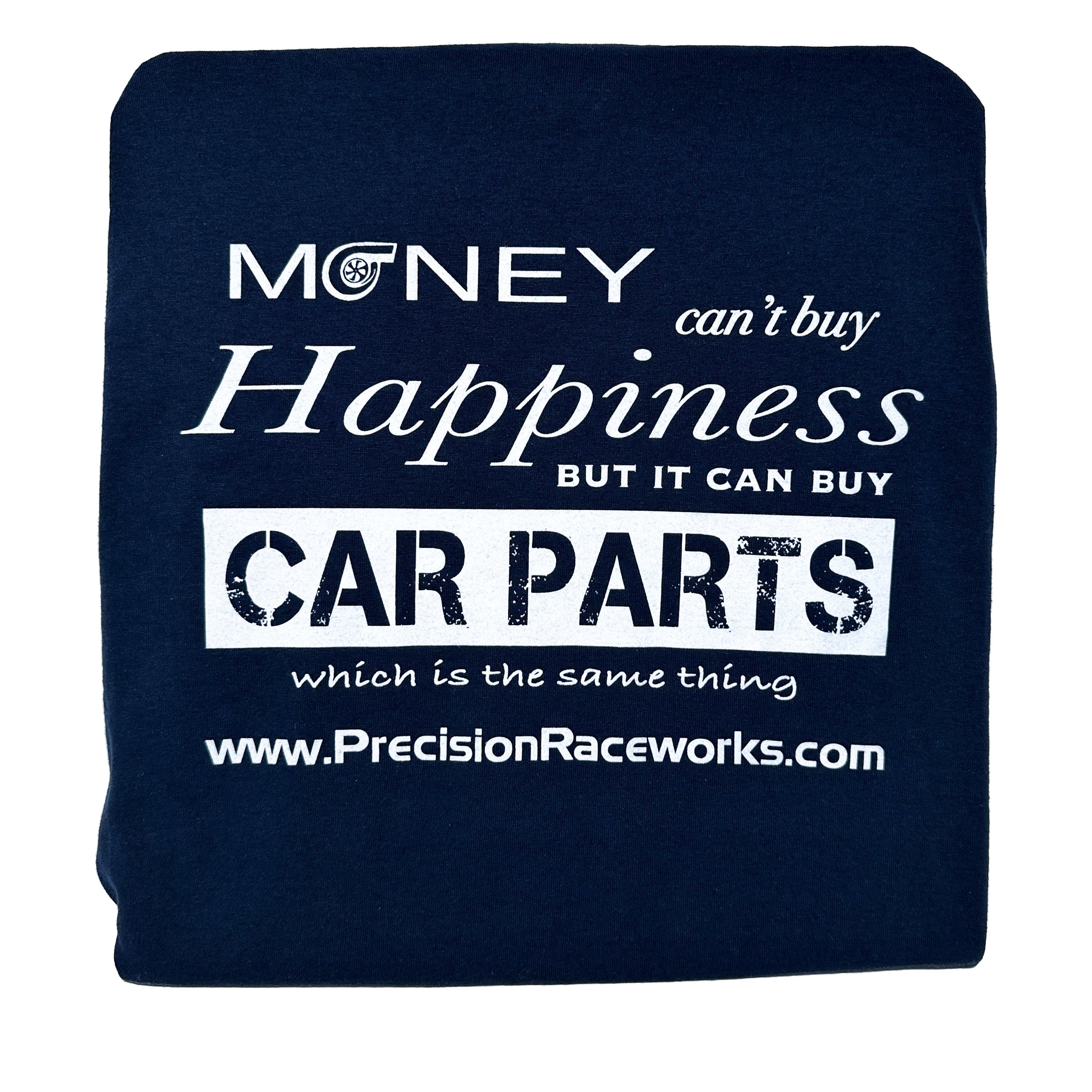 Precision Raceworks T-Shirt - Money Can't Buy Happiness - Yellow / X-Large