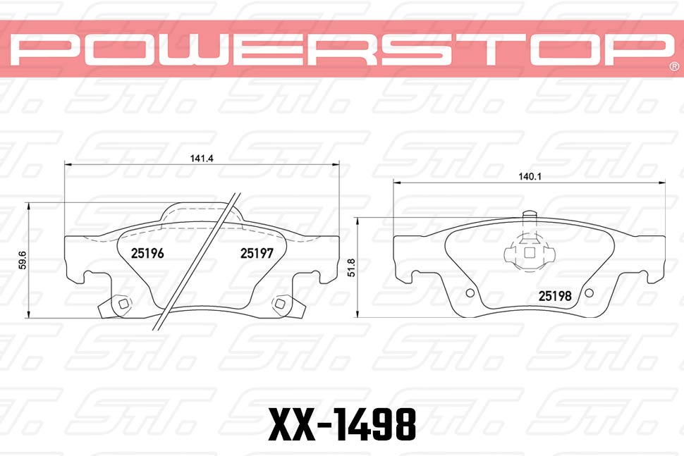 Колодки тормозные 36-1498 PowerStop Z36 задние Jeep Grand Cherokee WK2