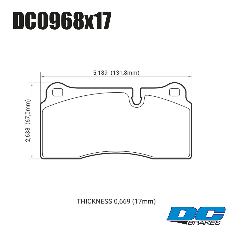 Колодки тормозные DC0968M17 DC Brakes Race Track, Brembo 4 порш. перед Tesla 3, Y; Nissan GTR R35