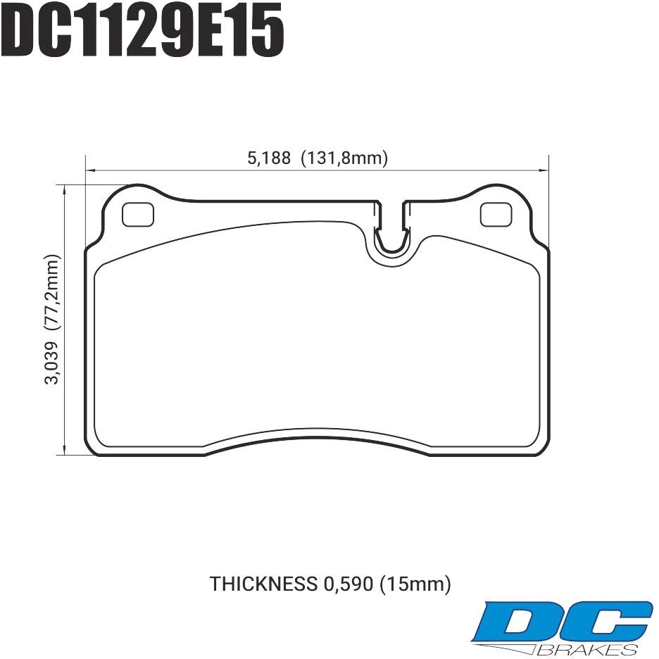 Колодки тормозные DC1129E15 DC Brakes RT.2 перед LANCER EVO V-X; SUBARU WRX STI