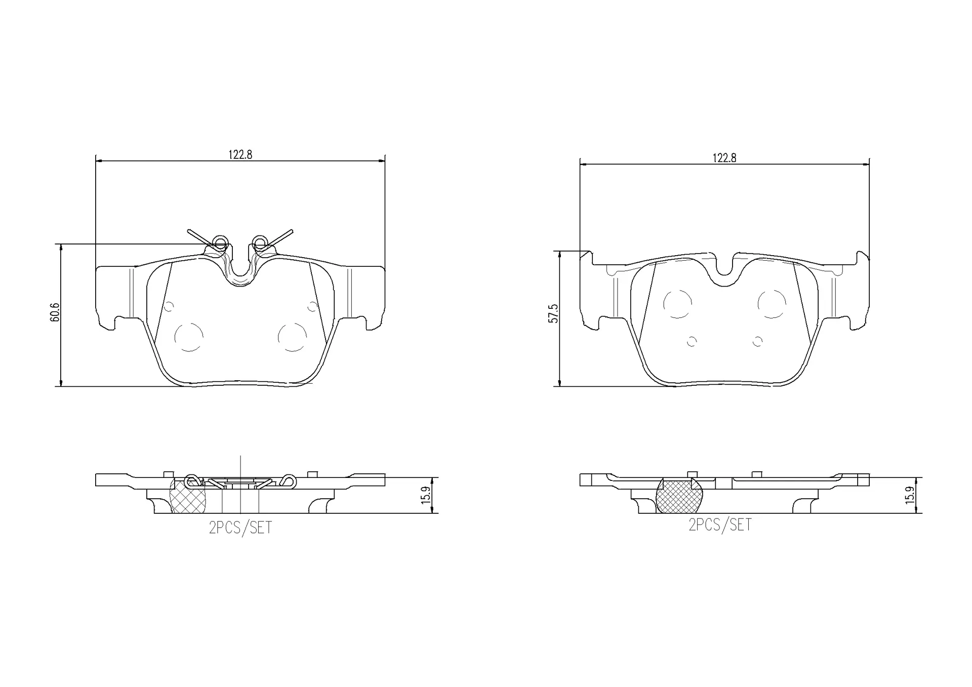 Колодки тормозные DC2240P16 DC Brakes Street STR.S+, задние MINI CLUBMAN F54, COUNTRYMAN F60, BMW 1