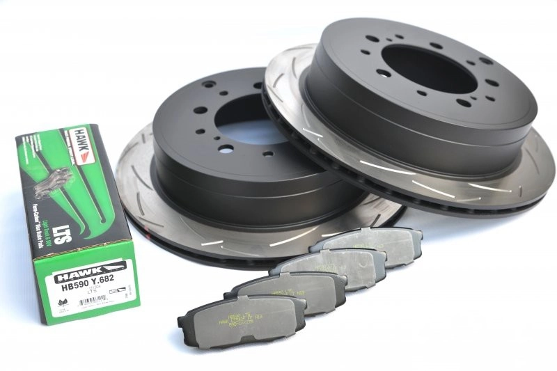 КОМПЛЕКТ ЗАДНИЙ: Тормозные диски DBA 42723S T3 + колодки HAWK LTS Toyota  LC 200,Lexus LX570,LX450D