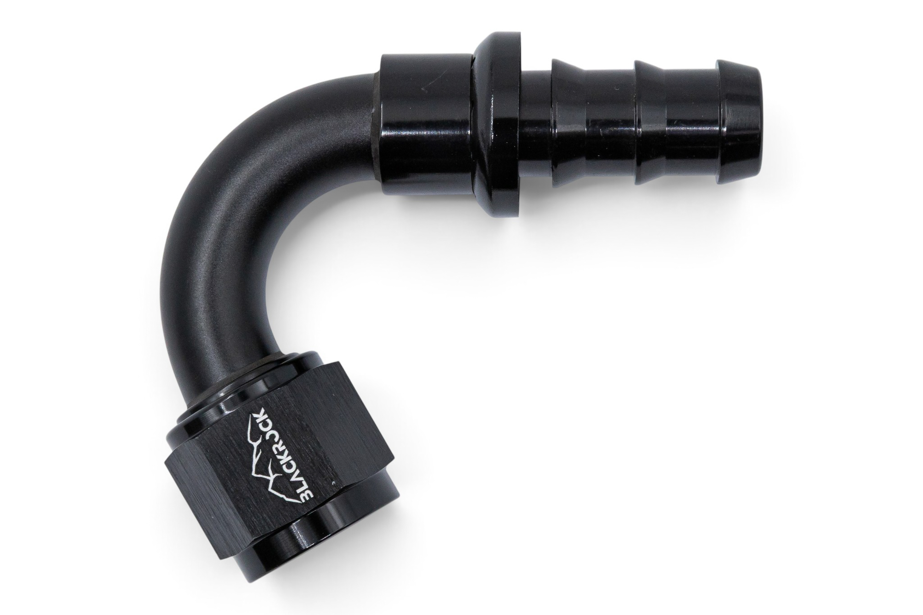 - 10 AN (10AN AN10) фитинг 120°, PUSH FIT серия BLACKROCK LAB P10-120-7BK